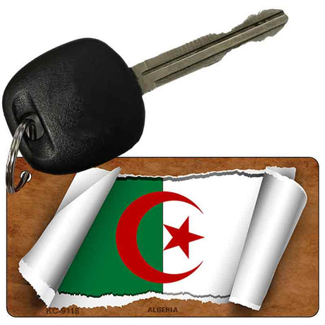 Algeria Flag Scroll Novelty Aluminum Key Chain KC-9118