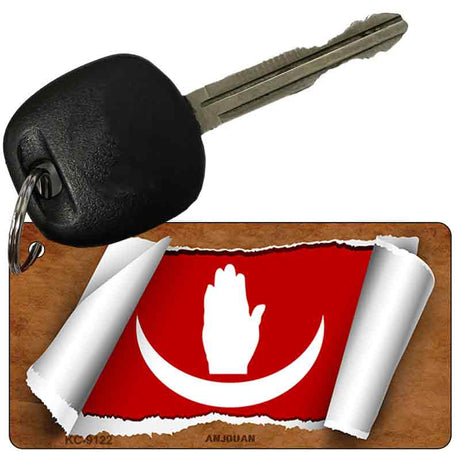 Anjouan Flag Scroll Novelty Aluminum Key Chain KC-9122