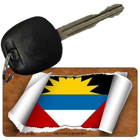 Antigua & Barbuda Flag Scroll Novelty Aluminum Key Chain KC-9125