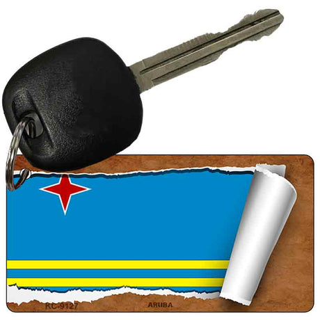 Aruba Flag Scroll Novelty Aluminum Key Chain KC-9127