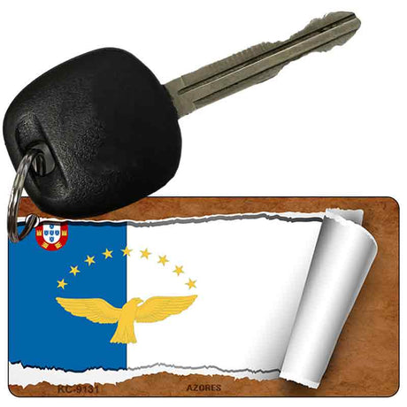 Azores Flag Scroll Novelty Aluminum Key Chain KC-9131