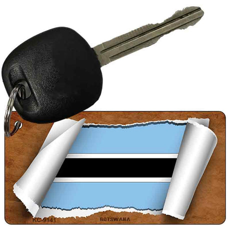 Botswana Flag Scroll Novelty Aluminum Key Chain KC-9141