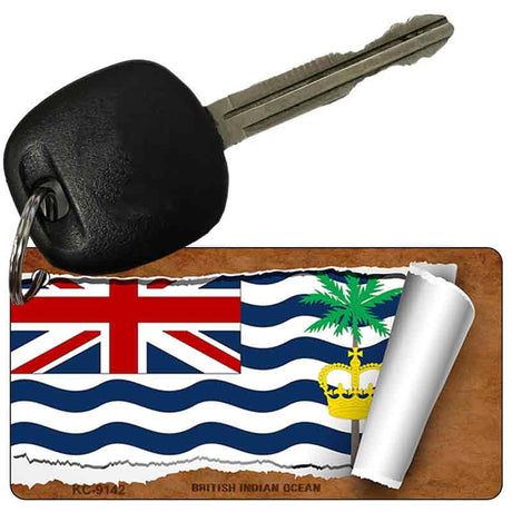 British Indian Ocean Flag Scroll Novelty Aluminum Key Chain KC-9142