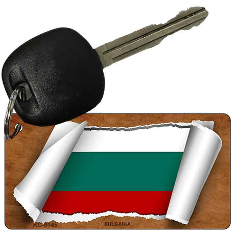 Bulgaria Flag Scroll Novelty Aluminum Key Chain KC-9145