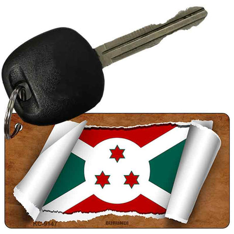 Burundi Flag Scroll Novelty Aluminum Key Chain KC-9147