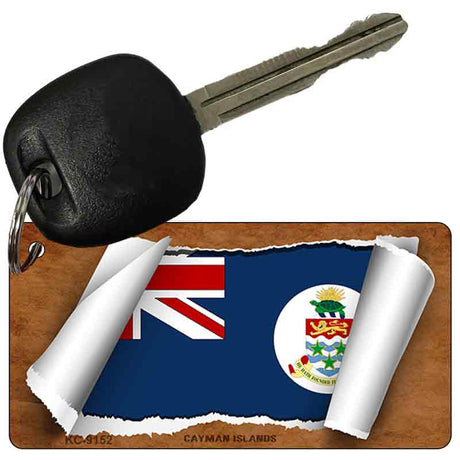 Cayman Islands Flag Scroll Novelty Aluminum Key Chain KC-9152