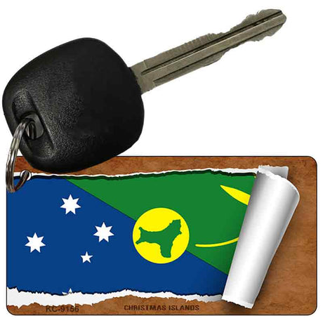 Christmas Island Flag Scroll Novelty Aluminum Key Chain KC-9156