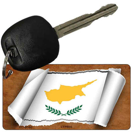 Cyprus Flag Scroll Novelty Aluminum Key Chain KC-9166