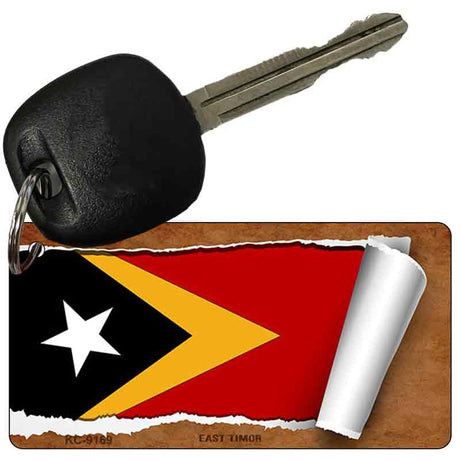 East Timor Flag Scroll Novelty Aluminum Key Chain KC-9169