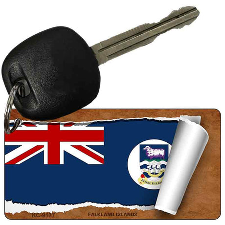 Falkland Islands Flag Scroll Novelty Aluminum Key Chain KC-9177