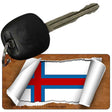 Faroe Islands Flag Scroll Novelty Aluminum Key Chain KC-9178