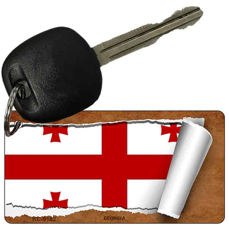 Georgia Flag Scroll Novelty Aluminum Key Chain KC-9182