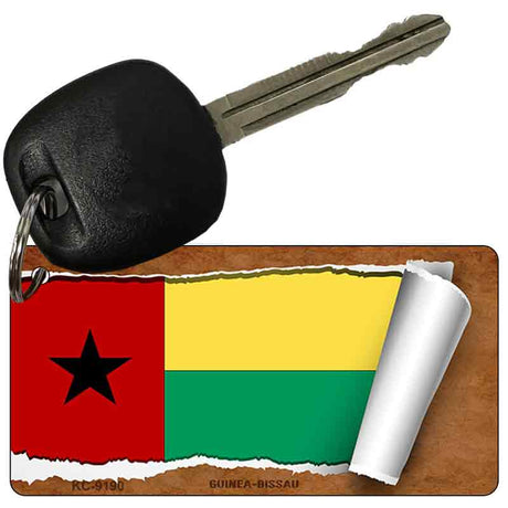 Guinea-Bissau Flag Scroll Novelty Aluminum Key Chain KC-9190