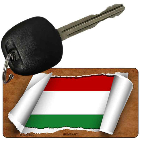 Hungary Flag Scroll Novelty Aluminum Key Chain KC-9192