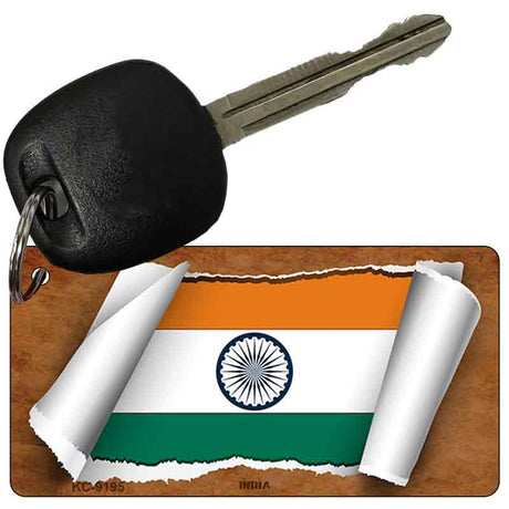 India Flag Scroll Novelty Aluminum Key Chain KC-9195