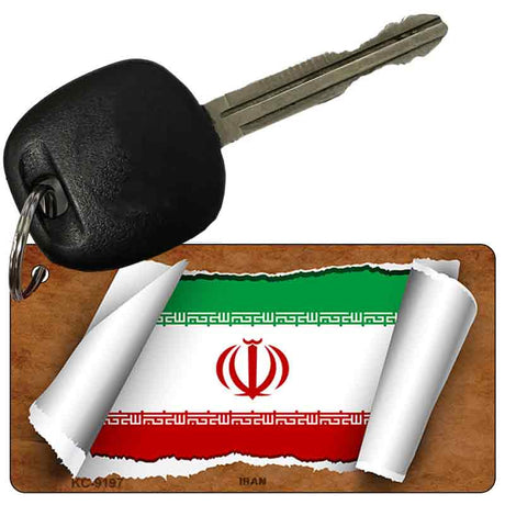 Iran Flag Scroll Novelty Aluminum Key Chain KC-9197