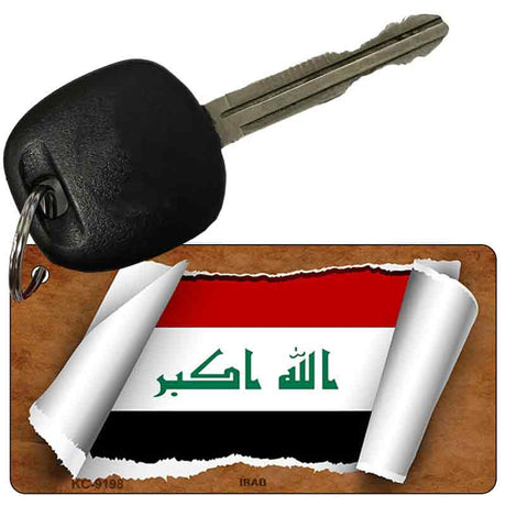 Iraq Flag Scroll Novelty Aluminum Key Chain KC-9198