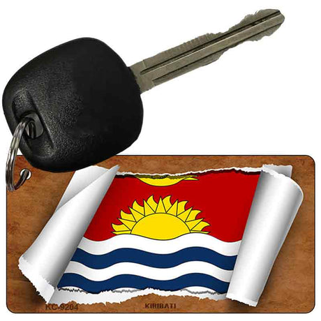 Kiribati Flag Scroll Novelty Aluminum Key Chain KC-9204