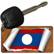 Laos Flag Scroll Novelty Aluminum Key Chain KC-9213