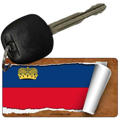 Liechtenstein Flag Scroll Novelty Aluminum Key Chain KC-9220