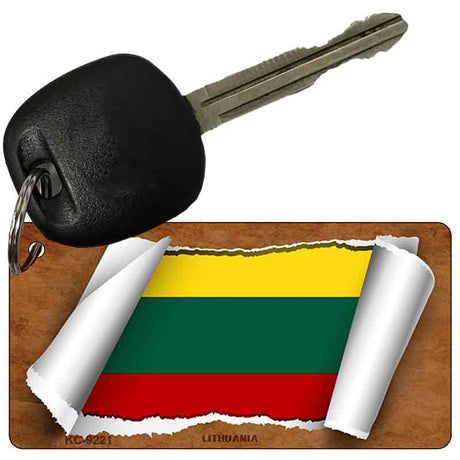 Lithuania Flag Scroll Novelty Aluminum Key Chain KC-9221