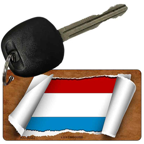 Luxembourg Flag Scroll Novelty Aluminum Key Chain KC-9222