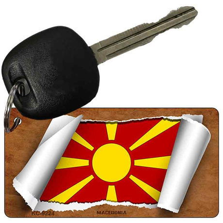 Macedonia Flag Scroll Novelty Aluminum Key Chain KC-9224