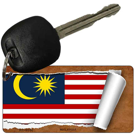 Malaysia Flag Scroll Novelty Aluminum Key Chain KC-9230