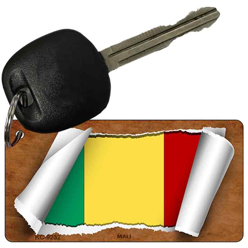 Mali Flag Scroll Novelty Aluminum Key Chain KC-9232