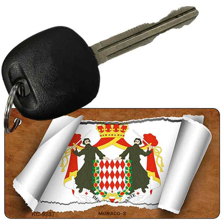 Monaco-S Flag Scroll Novelty Aluminum Key Chain KC-9237