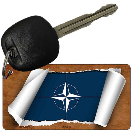 Nato Flag Scroll Novelty Aluminum Key Chain KC-9245