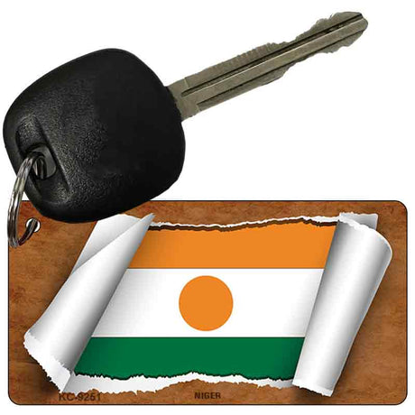 Niger Flag Scroll Novelty Aluminum Key Chain KC-9251