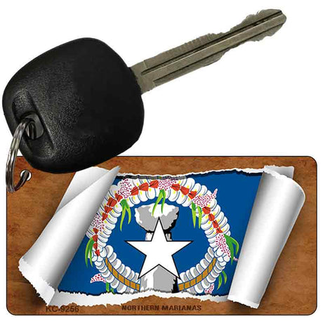 Northern Marianas Flag Scroll Novelty Aluminum Key Chain KC-9256