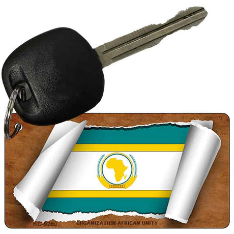 Organization African Unity Flag Scroll Novelty Aluminum Key Chain KC-9260