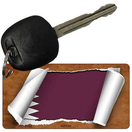 Qatar Flag Scroll Novelty Aluminum Key Chain KC-9268