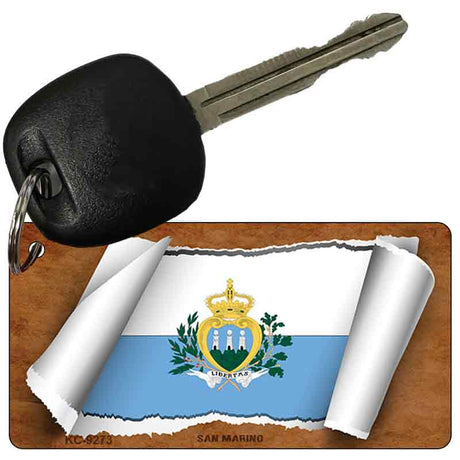 San Marino Flag Scroll Novelty Aluminum Key Chain KC-9273