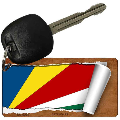 Seychelles Flag Scroll Novelty Aluminum Key Chain KC-9278