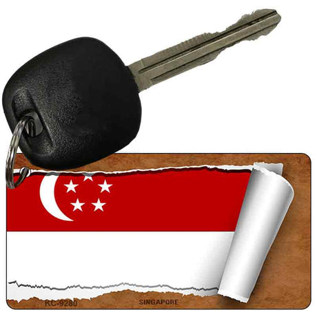 Singapore Flag Scroll Novelty Aluminum Key Chain KC-9280