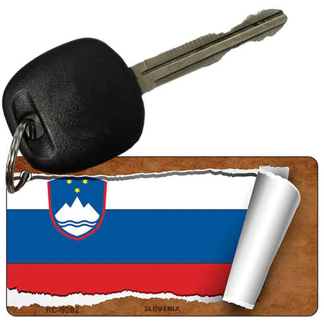 Slovenia Flag Scroll Novelty Aluminum Key Chain KC-9282