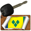 St. Vincent Flag Scroll Novelty Aluminum Key Chain KC-9292