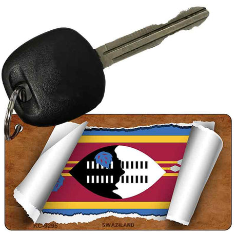 Swaziland Flag Scroll Novelty Aluminum Key Chain KC-9295