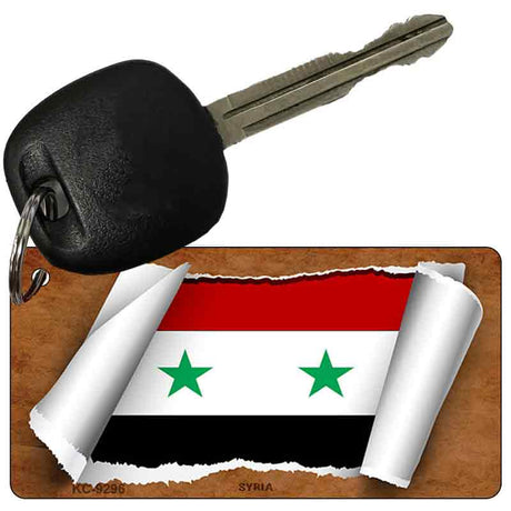 Syria Flag Scroll Novelty Aluminum Key Chain KC-9296