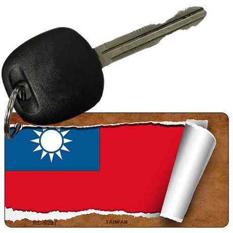 Taiwan Flag Scroll Novelty Aluminum Key Chain KC-9297