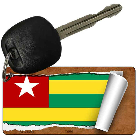 Togo Flag Scroll Novelty Aluminum Key Chain KC-9300