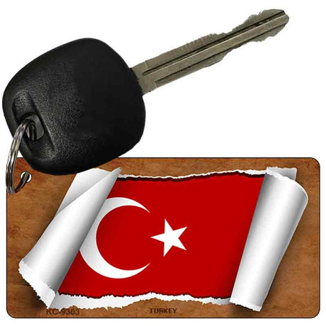 Turkey Flag Scroll Novelty Aluminum Key Chain KC-9303