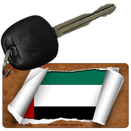 United Arab Emirates Flag Scroll Novelty Aluminum Key Chain KC-9309