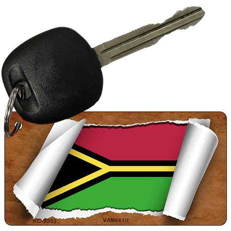 Vanuatu Flag Scroll Novelty Aluminum Key Chain KC-9313