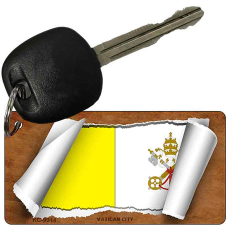 Vatican City Flag Scroll Novelty Aluminum Key Chain KC-9314