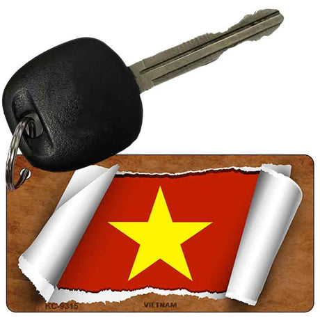 Vietnam Flag Scroll Novelty Aluminum Key Chain KC-9315