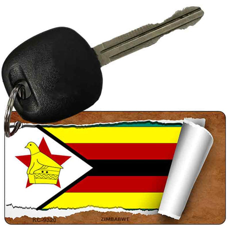 Zimbabwe Flag Scroll Novelty Aluminum Key Chain KC-9320